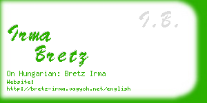 irma bretz business card